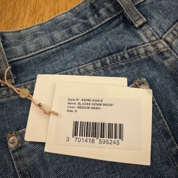 NWT The Frankie Shop “Blades” Blue Denim Skort Small - Picture 7 of 9